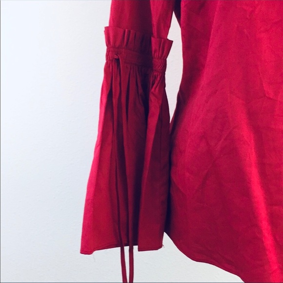 NWT Jane & Delancey red bell sleeve blouse - Picture 3 of 5